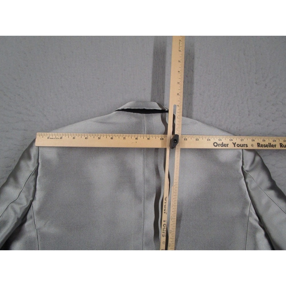 Balenciaga Paris Suit Mens 48 IT Metallic Silver Silk Made in Italy READ* - Picture 14 of 16